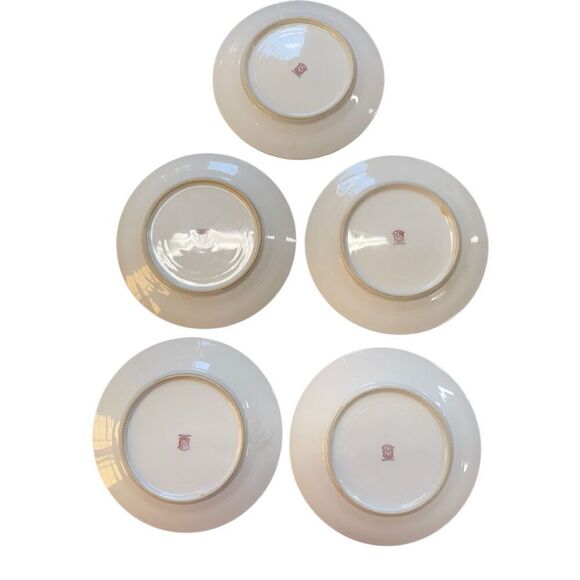 Vintage Noritake Morimura Lusterware Bird Of Paradise Saucer Plates 5 Piece Set - Picture 6 of 10